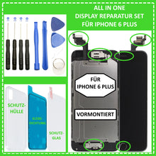 Lade das Bild in den Galerie-Viewer, LCD Display für iPhone 6 Plus VORMONTIERT Retina HD Bildschirm 3D Touch Screen Glas in Schwarz Black
