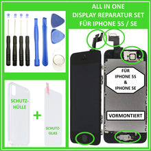 Lade das Bild in den Galerie-Viewer, LCD Display für iPhone 5s / SE VORMONTIERT Retina Bildschirm Touch Screen Glas in Schwarz Black
