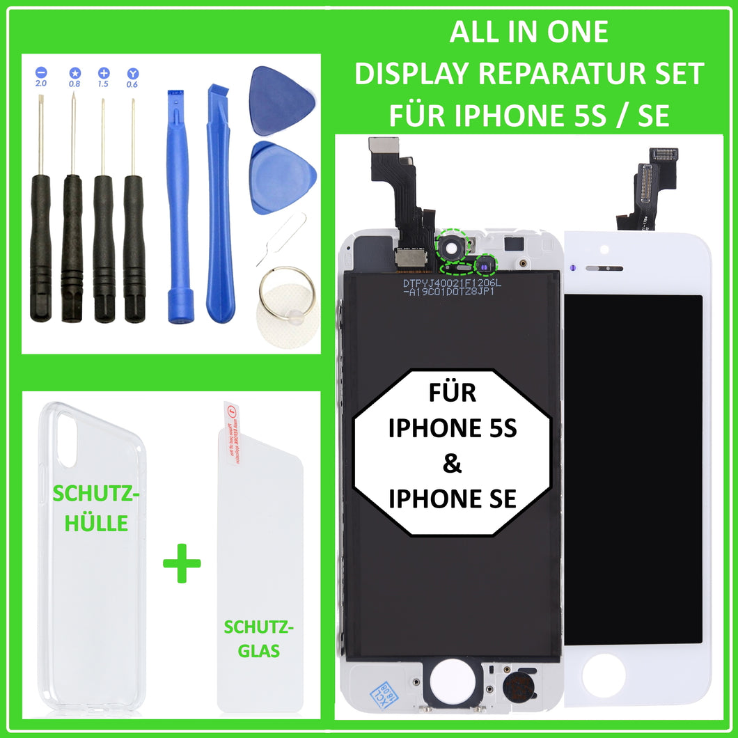 LCD Display für iPhone 5s / SE Retina Bildschirm Touch Screen Glas in Weiß White