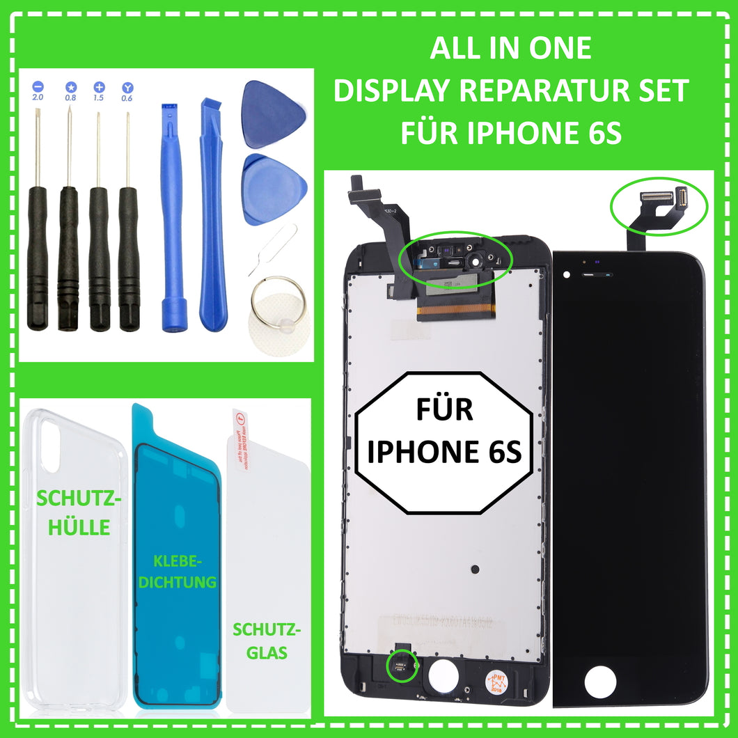 LCD Display für iPhone 6S Retina HD Bildschirm 3D Touch Screen Glas in Schwarz Black