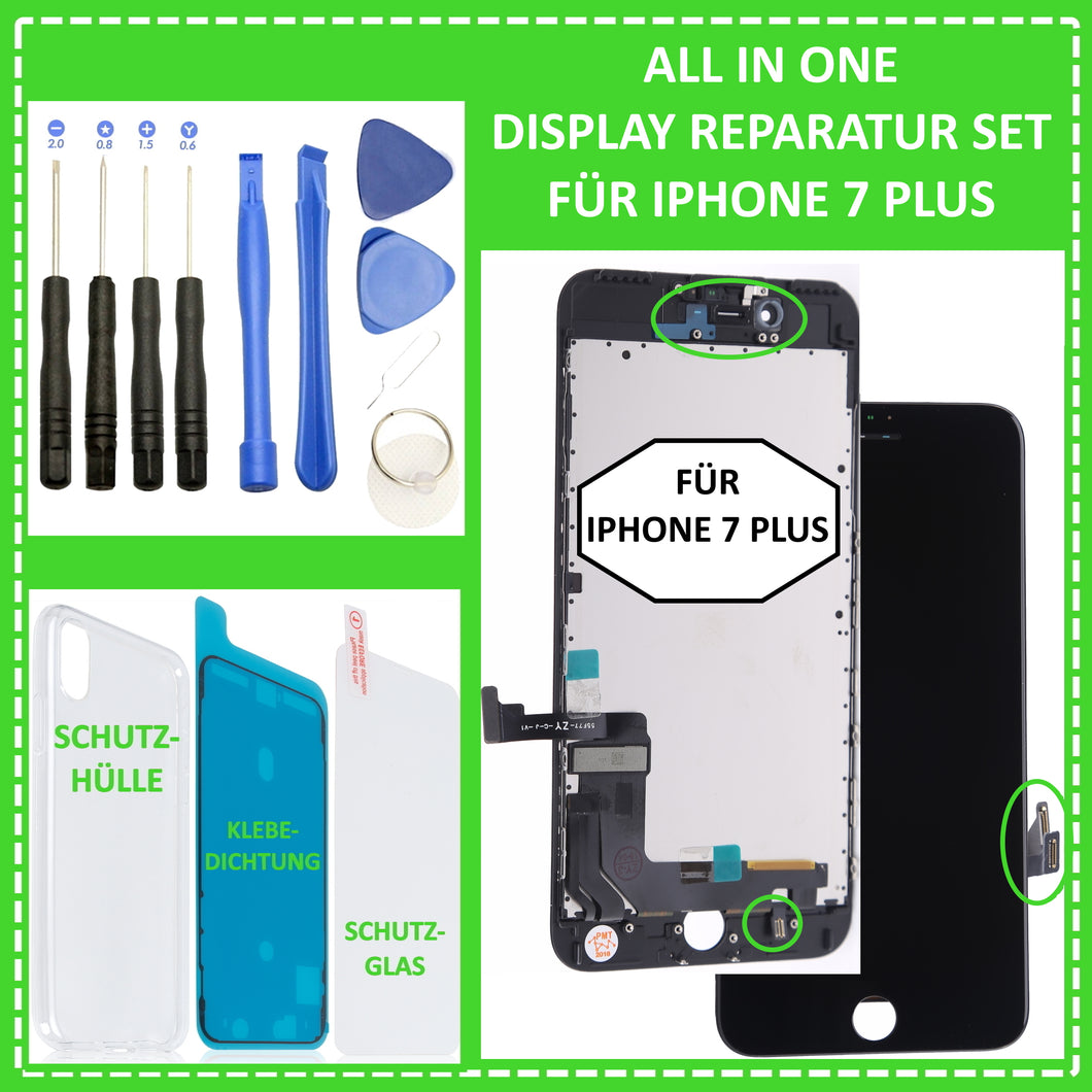 Display für iPhone 7 Plus LCD Retina HD Bildschirm Glas 3D Touch Screen in Schwarz Black