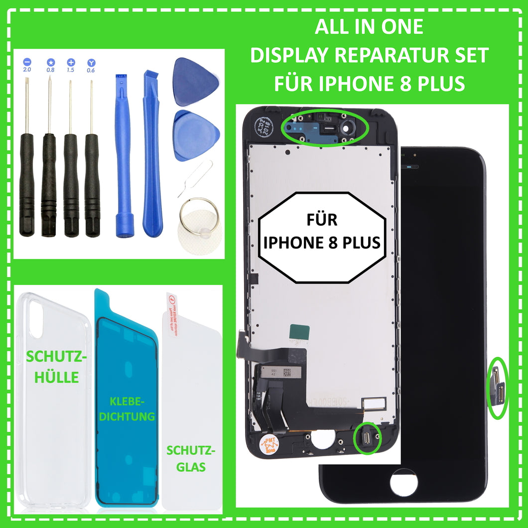 LCD Display für iPhone 8 Plus Retina HD Bildschirm Glas 3D Touch Screen Schwarz Black