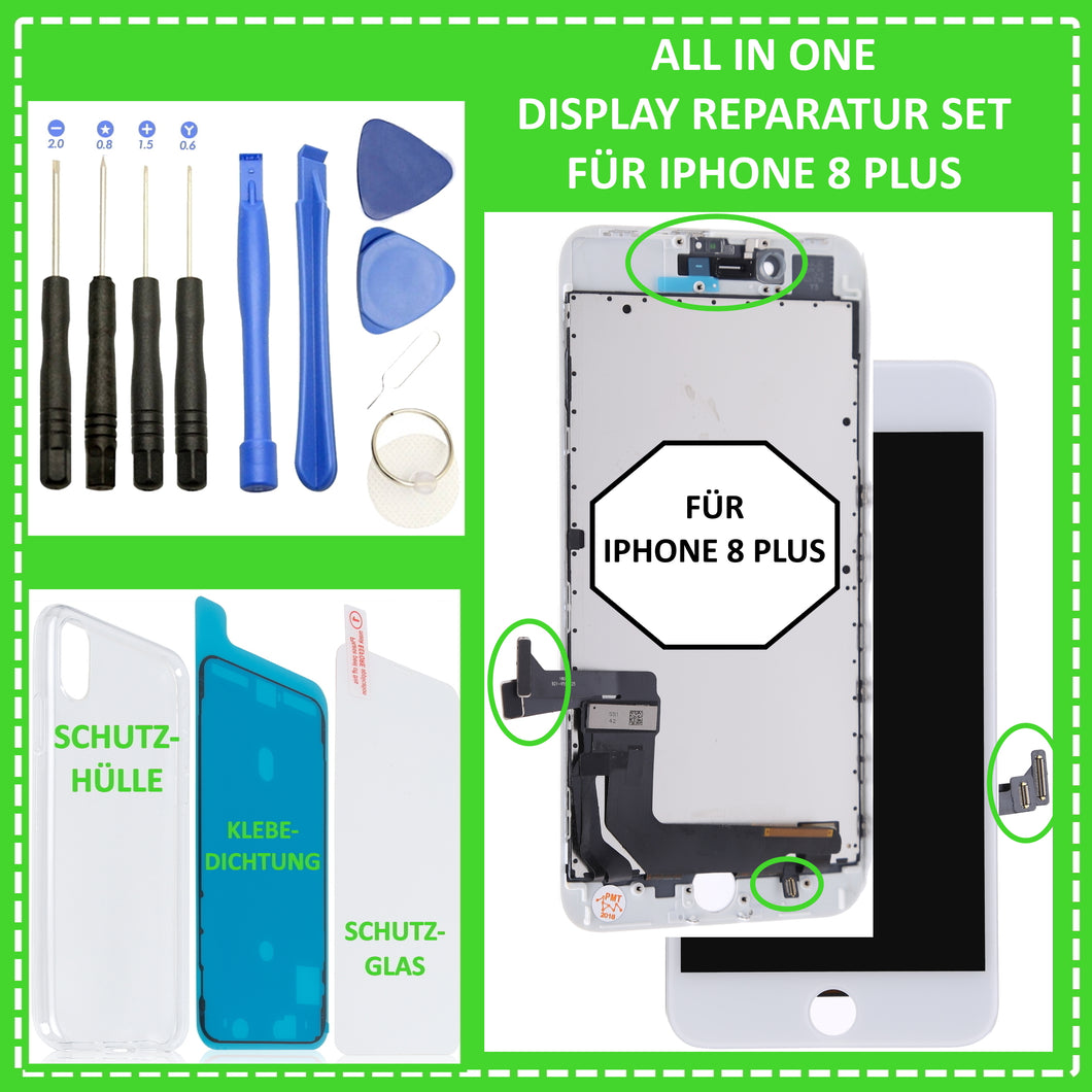 LCD Display für iPhone 8 Plus Retina HD Bildschirm Glas 3D Touch Screen Weiß White
