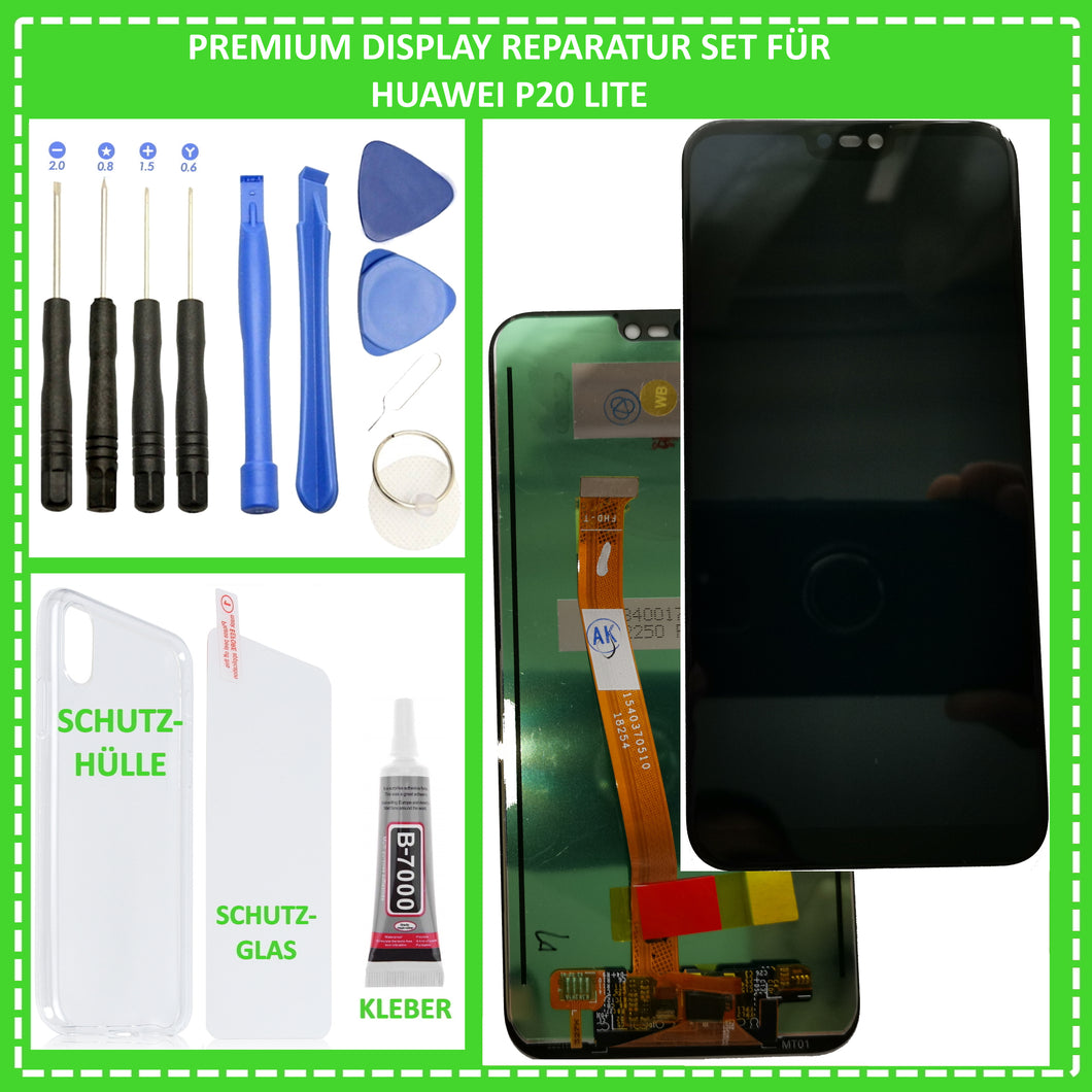 LCD Display für Huawei P20 Lite Full HD Bildschirm Touchscreen Schwarz Black