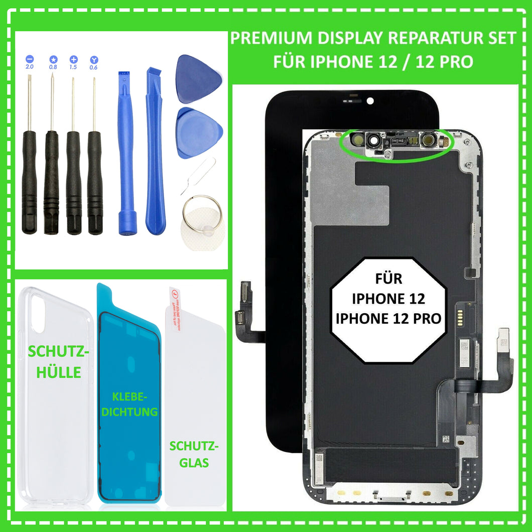 LCD Display für iPhone 12 / 12 Pro Retina HD Bildschirm 3D Touch Screen in Schwarz Black